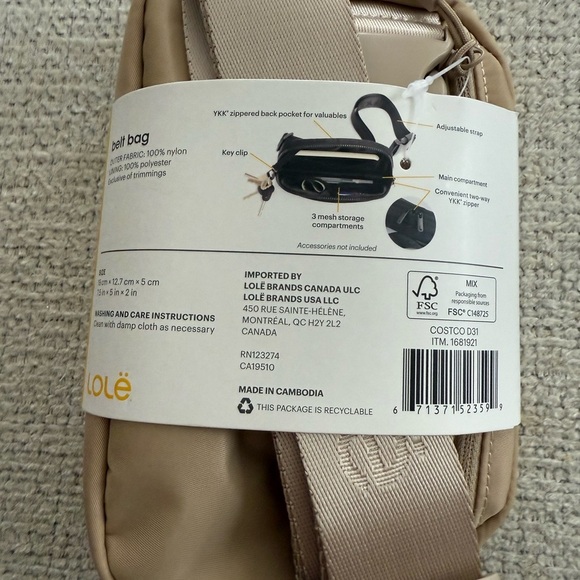 Lole Beige Belt Bag - Picture 2 of 5